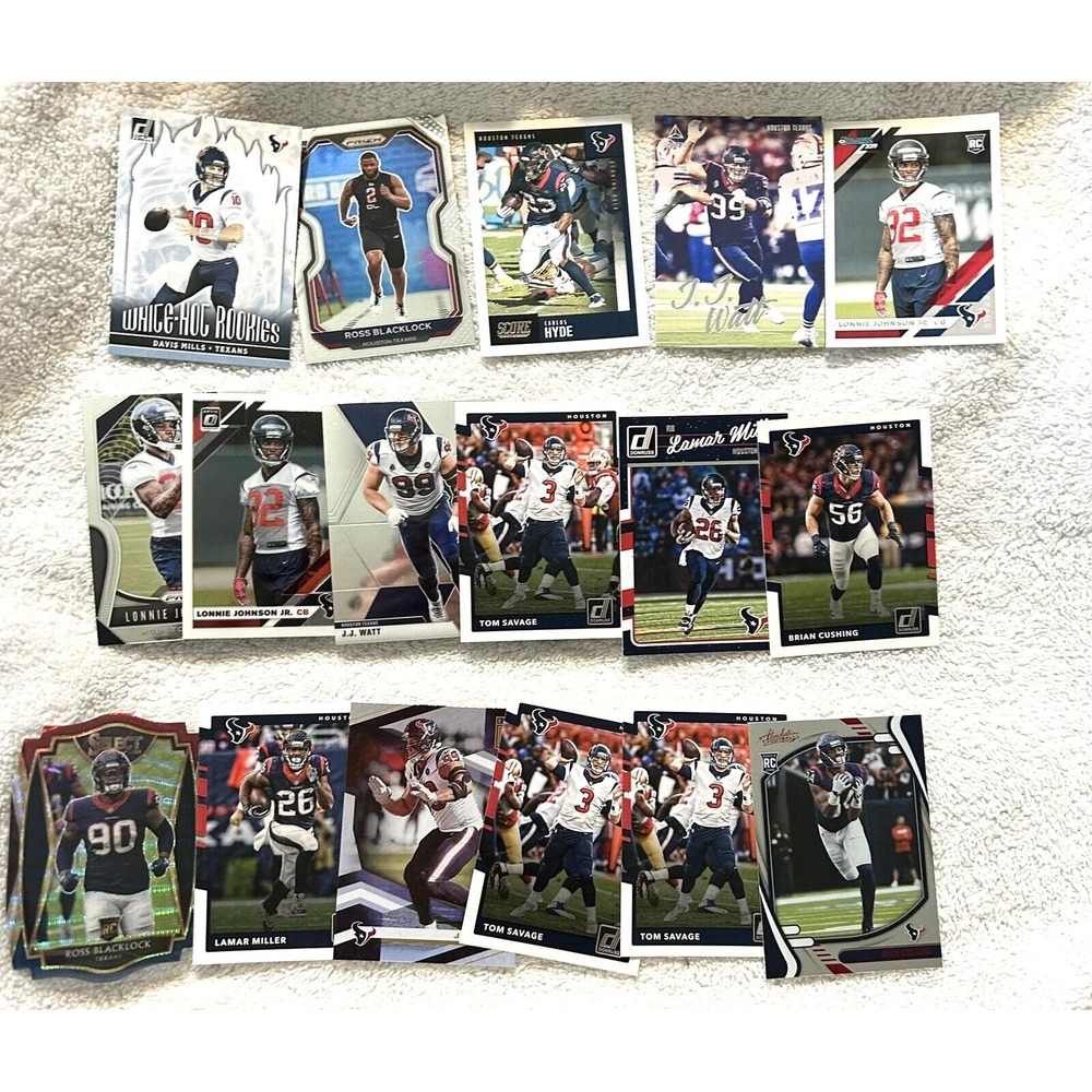 Panini Lot of 17 Houston Texans Variety Football Trading Cards (Z1)
